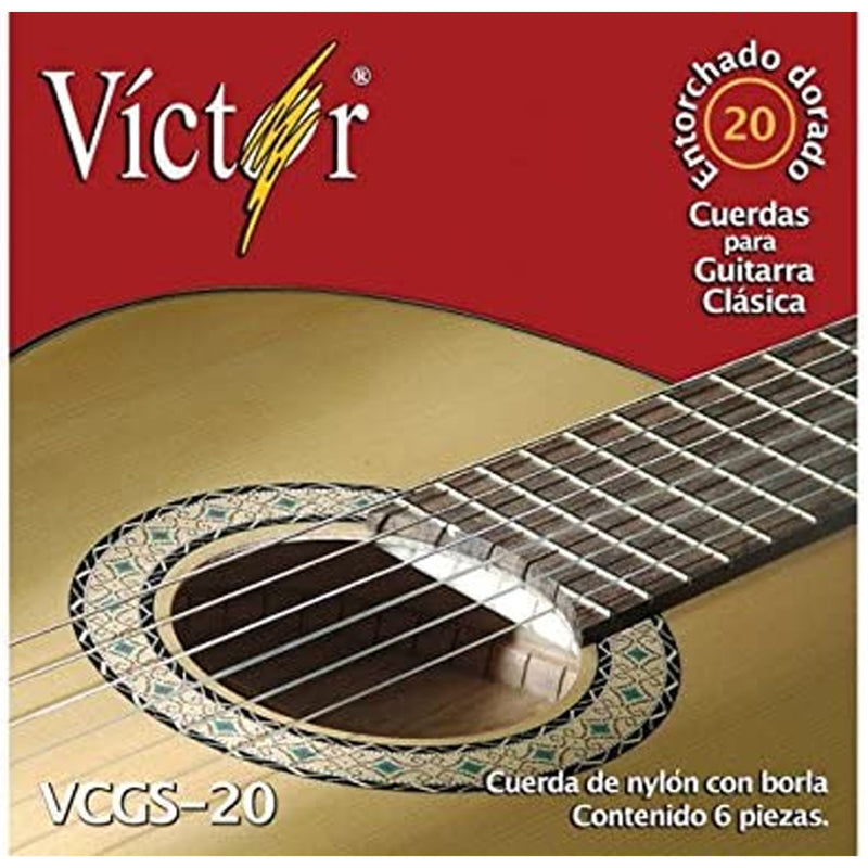 CUERDAS VICTOR 20 P/GUITARRA C/BORLA NEG