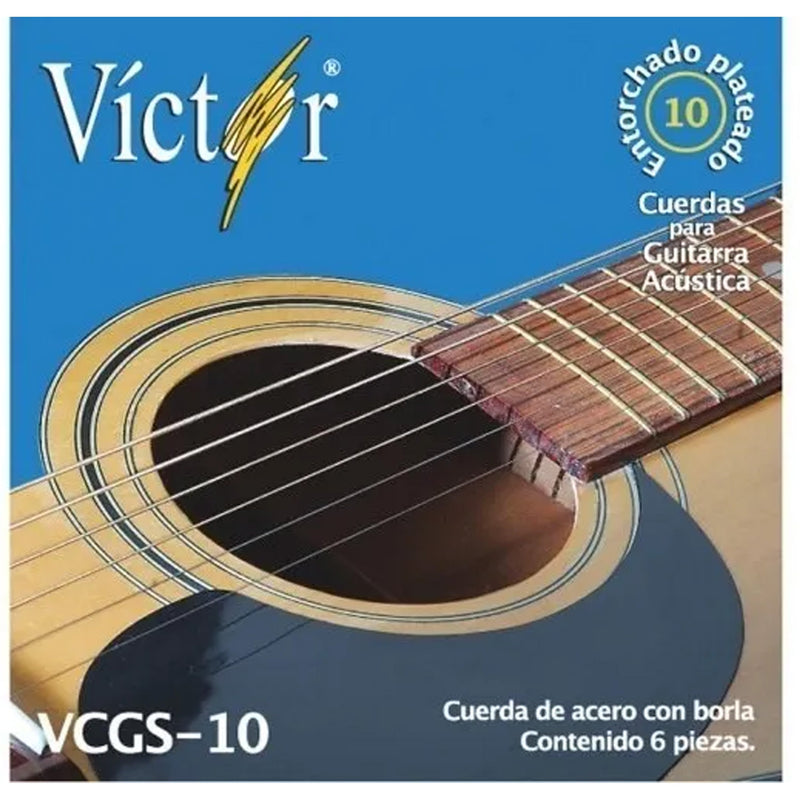 CUERDAS VICTOR 10 P/GUITARRA C/BORLA